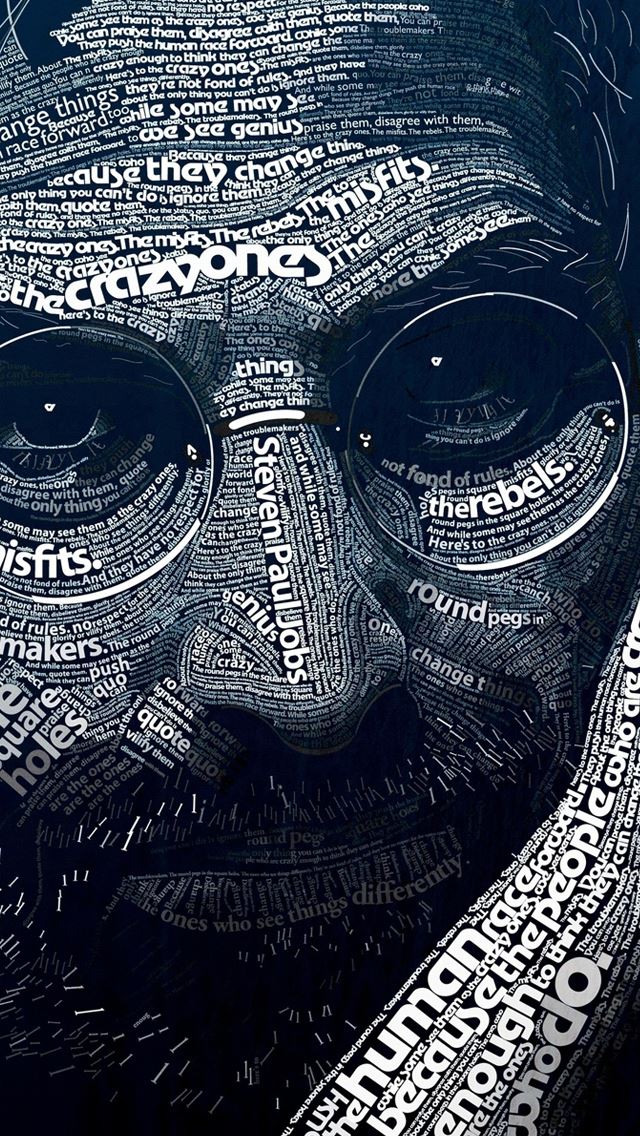 640x1136 Steve Jobs Word Art - portrait iPhone Wallpaper