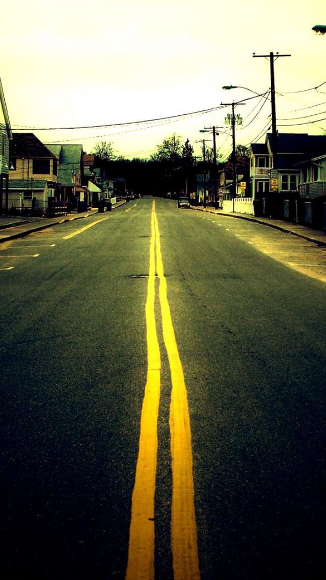 640x1136 Road Sidewalks Trees - road iPhone Wallpaper