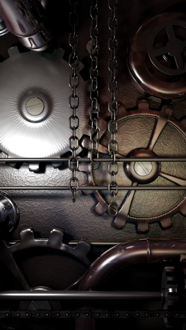 Gears machine steampunk iPhone Wallpapers Free Download