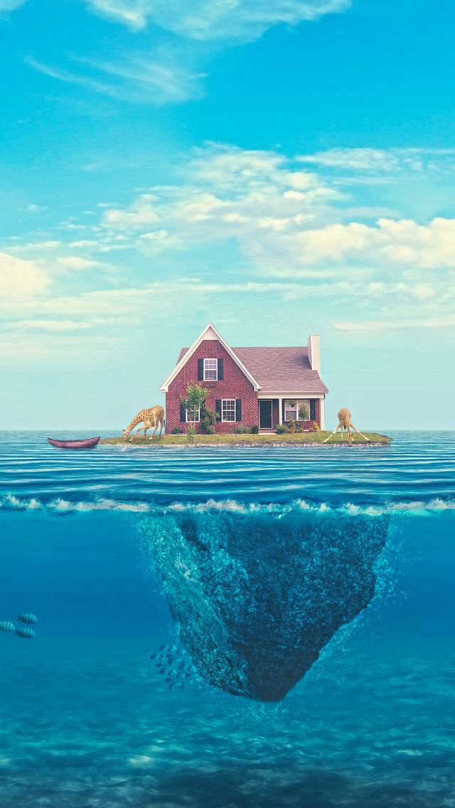 640x1136 House on the ocean -  iPhone Wallpaper
