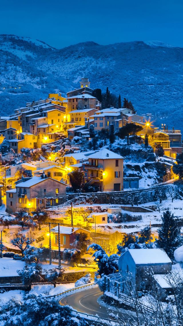 640x1136 Beautiful christmas village -  iPhone Wallpaper