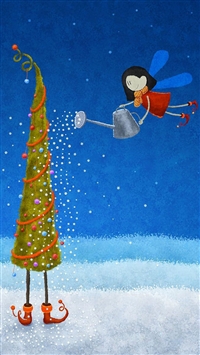 Tree Snowflakes Elf Greeting Cards wallpaper