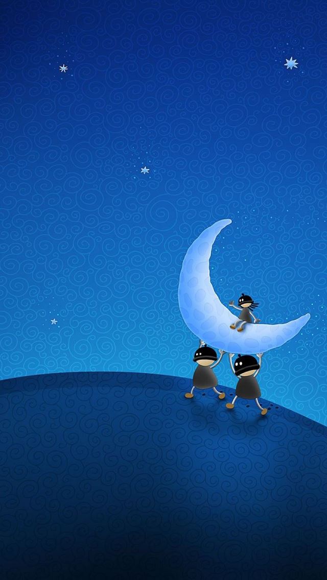 640x1136 Ladder Moon Thieves Figure - patterned iPhone Wallpaper