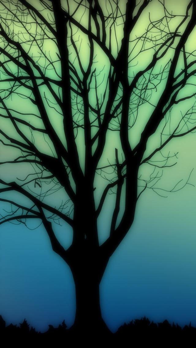 640x1136 Silhouettes tree -  iPhone Wallpaper