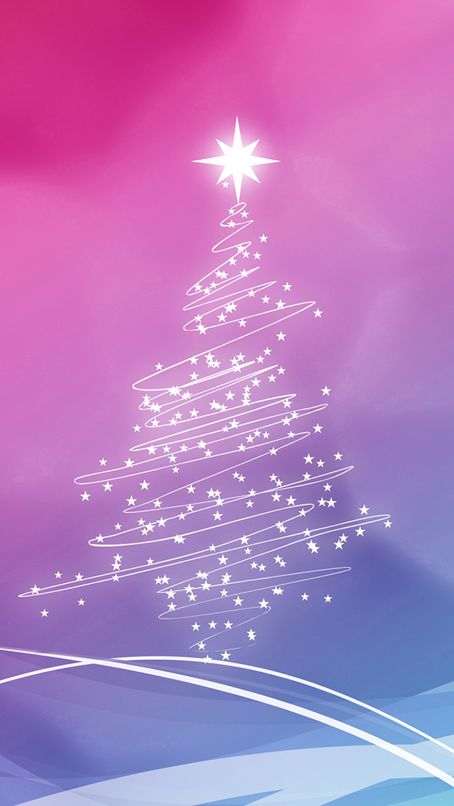 Christmas Lights Tree iPhone wallpaper 