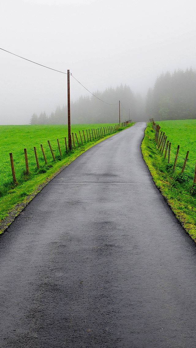 640x1136 Road - fog iPhone Wallpaper