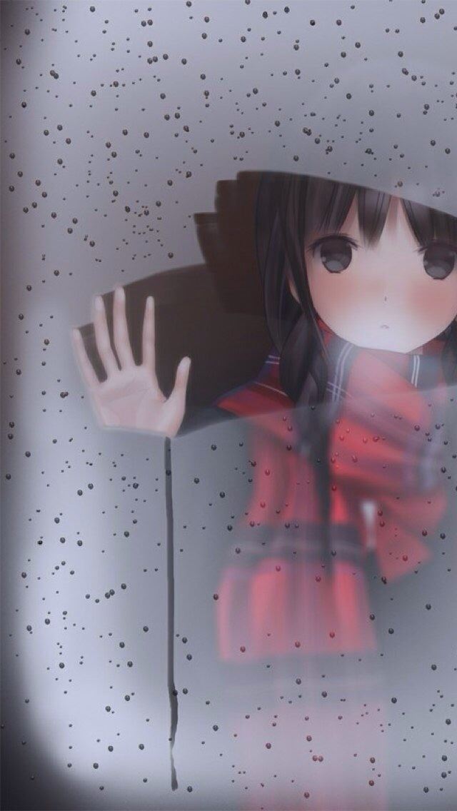 640x1136 Girl behind the glass -  iPhone Wallpaper