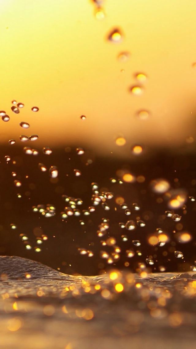 640x1136 Yellow water drop -  iPhone Wallpaper