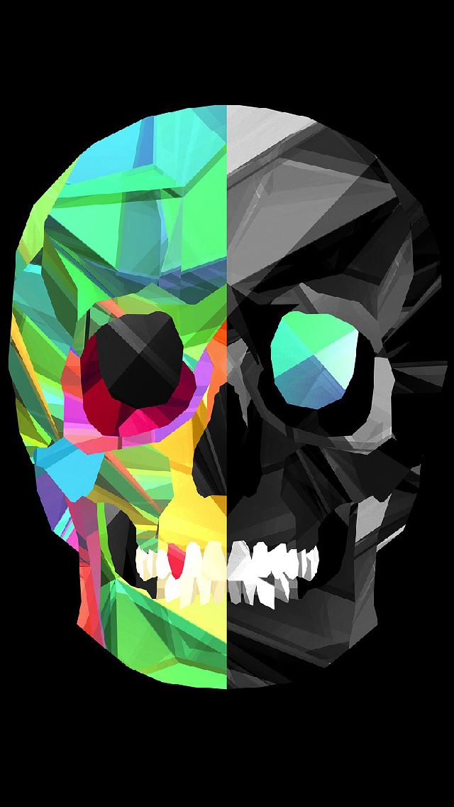 640x1136 polygon skull -  iPhone Wallpaper