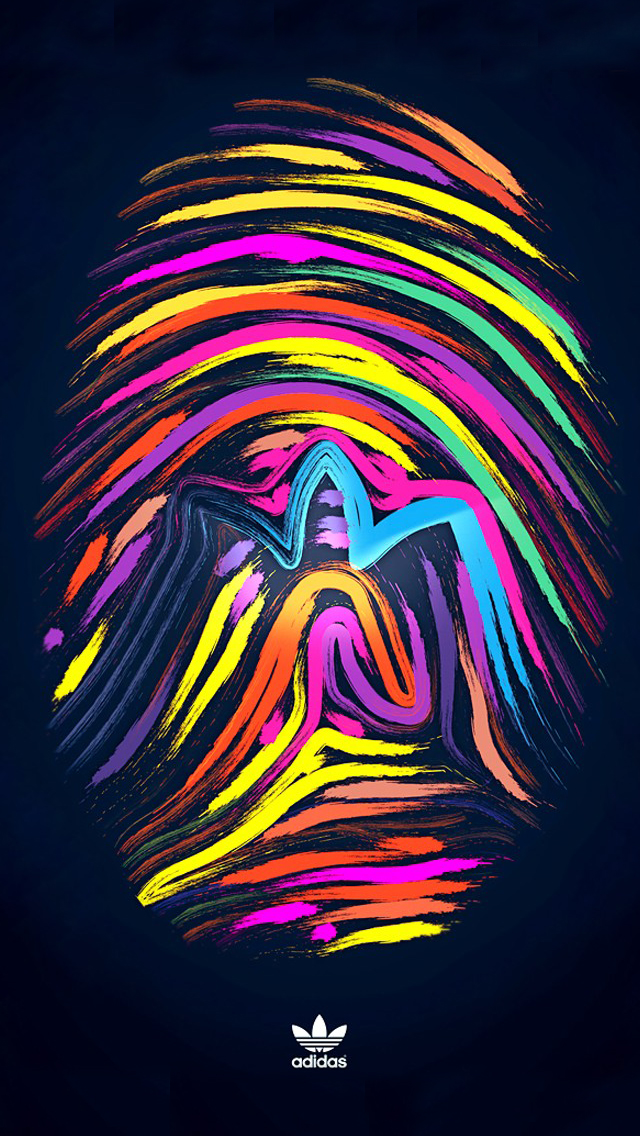 Fingerprint multicolor adidas iPhone wallpaper 