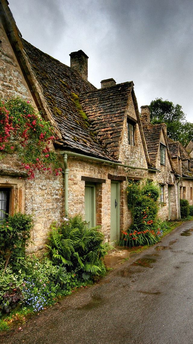640x1136 After Rain Village - rain iPhone Wallpaper