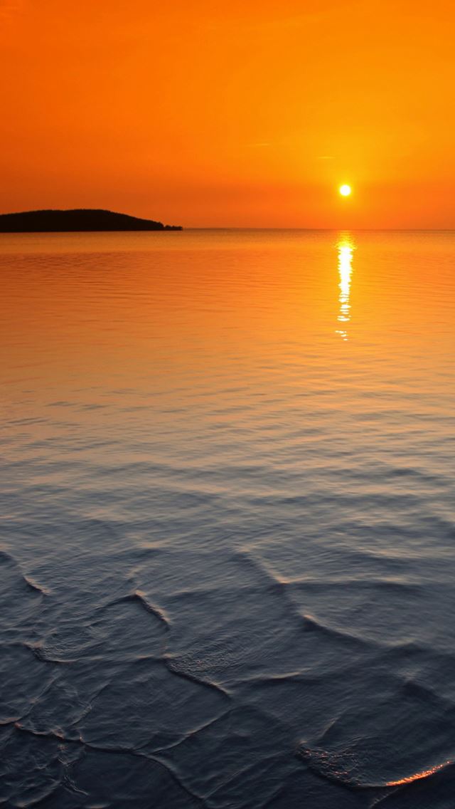 640x1136 Orange horizon sunset -  iPhone Wallpaper