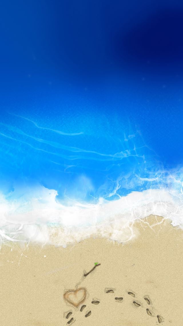 640x1136 Love in beach -  iPhone Wallpaper