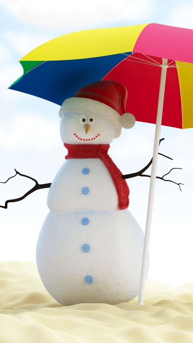 640x1136 Summer Snowman - snowman iPhone Wallpaper