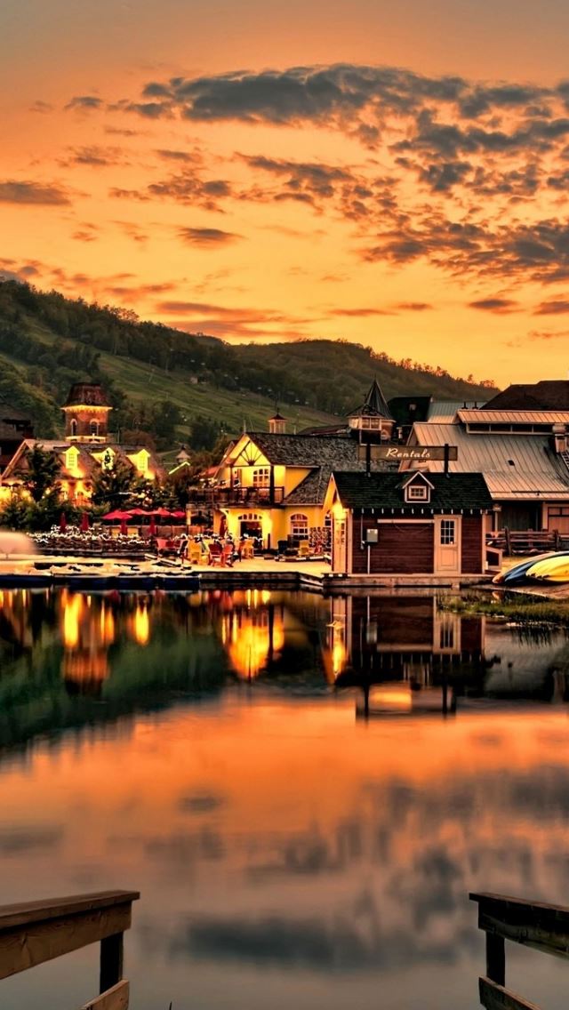 640x1136 Beautiful Sunset Over The Lake -  iPhone Wallpaper