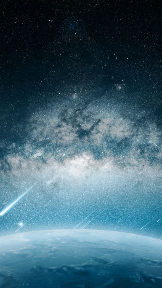 Space Meteorite Planet Rain iPhone wallpaper 