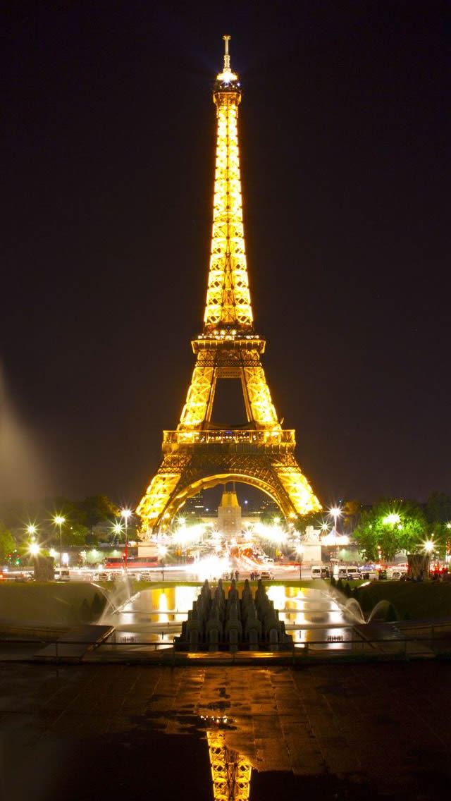 640x1136 Eiffel Tower Paris Night - tower iPhone Wallpaper