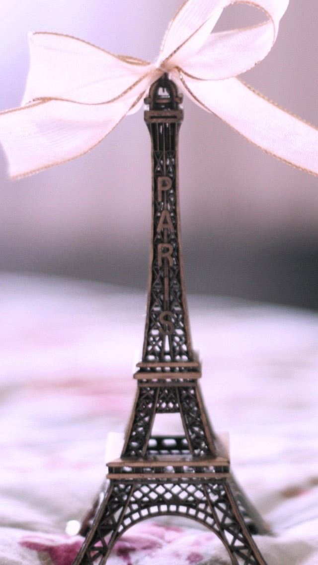640x1136 Eiffel Tower White Ribbon -  iPhone Wallpaper