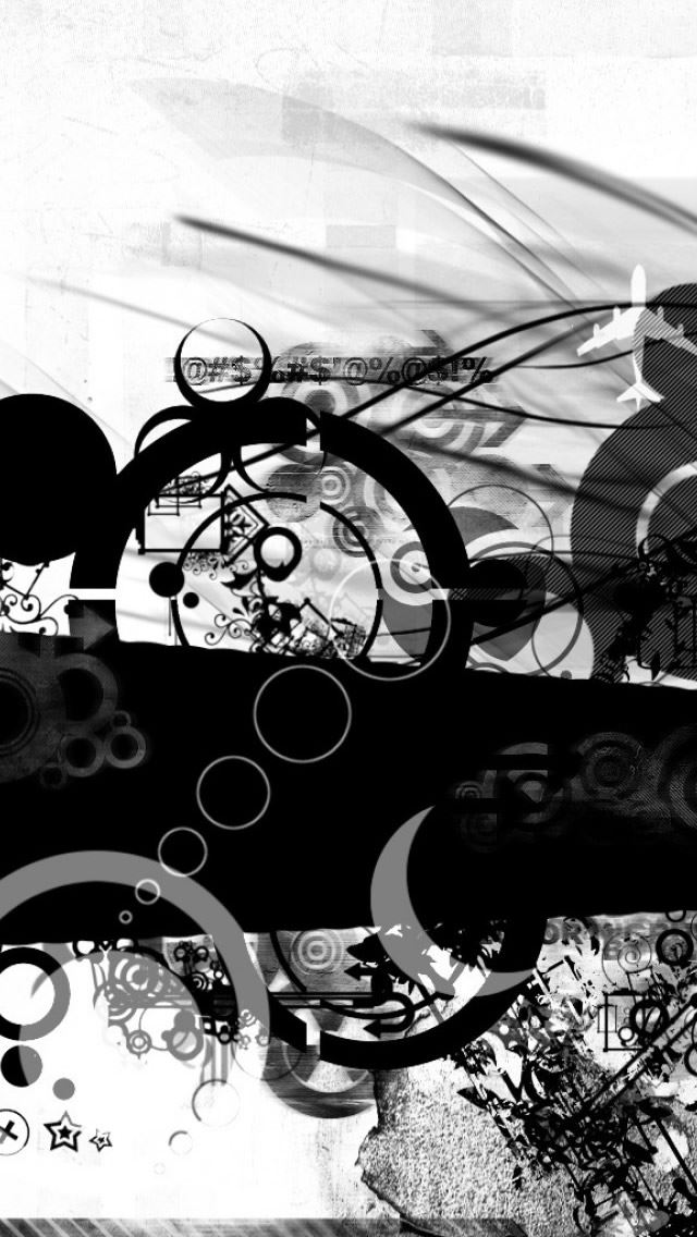 640x1136 Simple Background Black And White Circle - aesthetic iPhone Wallpaper