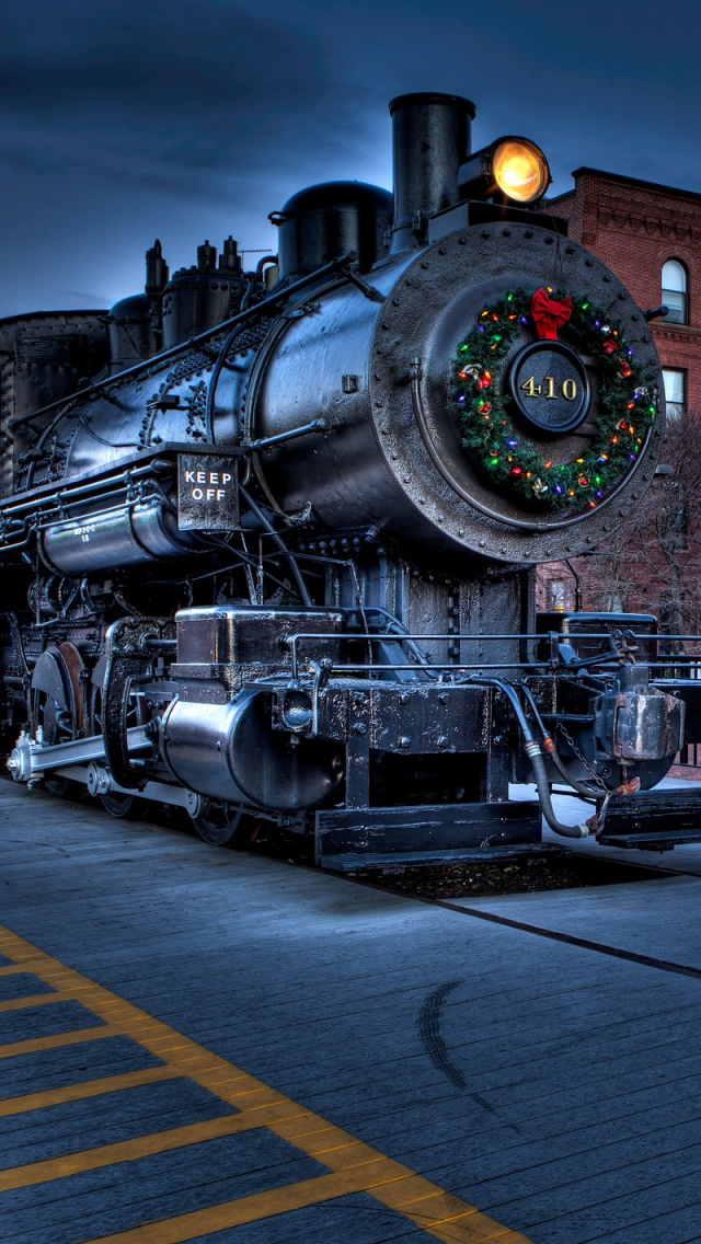 Christmas City Locomotive Railway iPhone wallpaper 