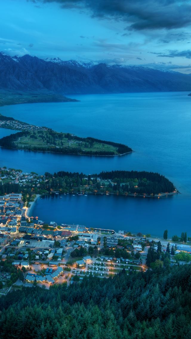 640x1136 Evening over queenstown - lake iPhone Wallpaper