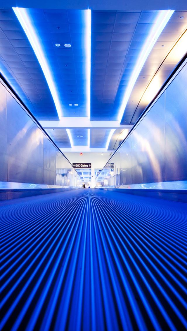 640x1136 Escalator - cyan iPhone Wallpaper