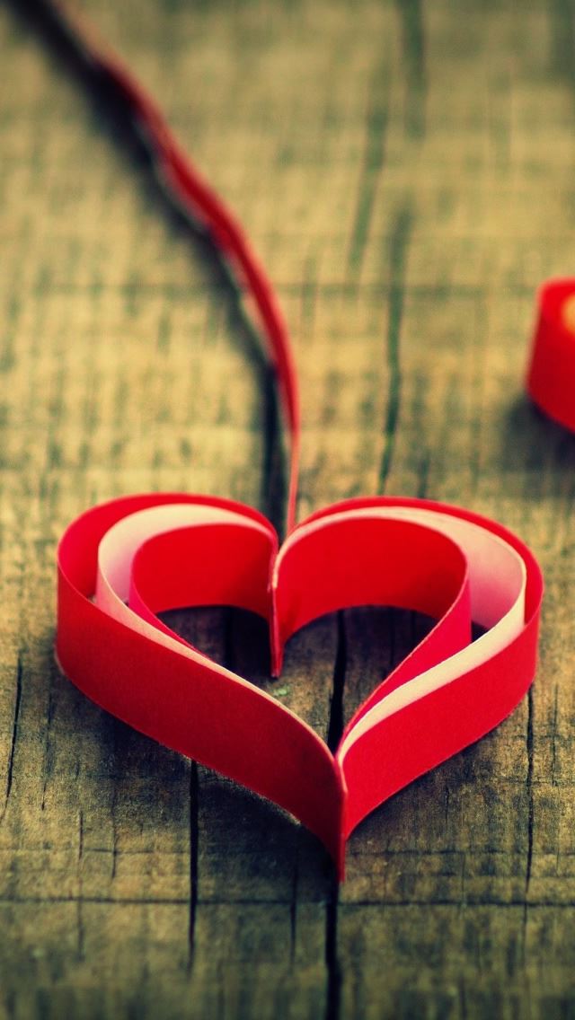 640x1136 Paper Hearts - valentine's day iPhone Wallpaper