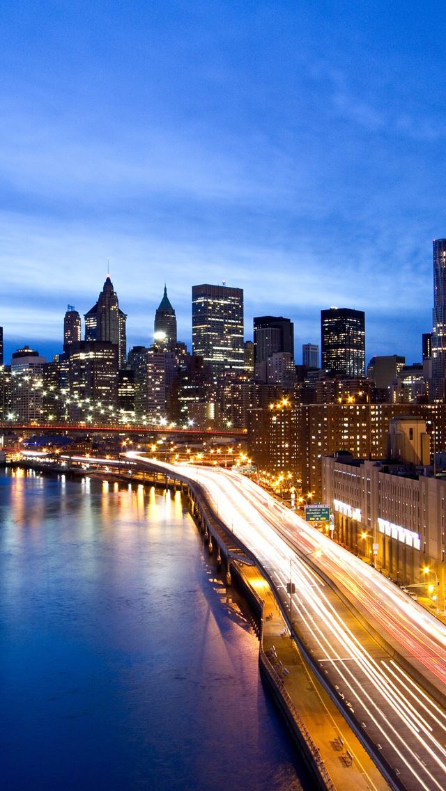 640x1136 Manhattan by night - manhattan iPhone Wallpaper