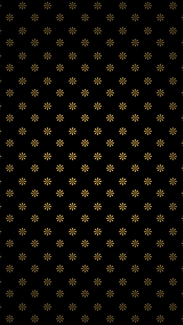 Golden flowers pattern iPhone wallpaper 