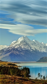 The Road To Mount Cook Along Lake wallpaper