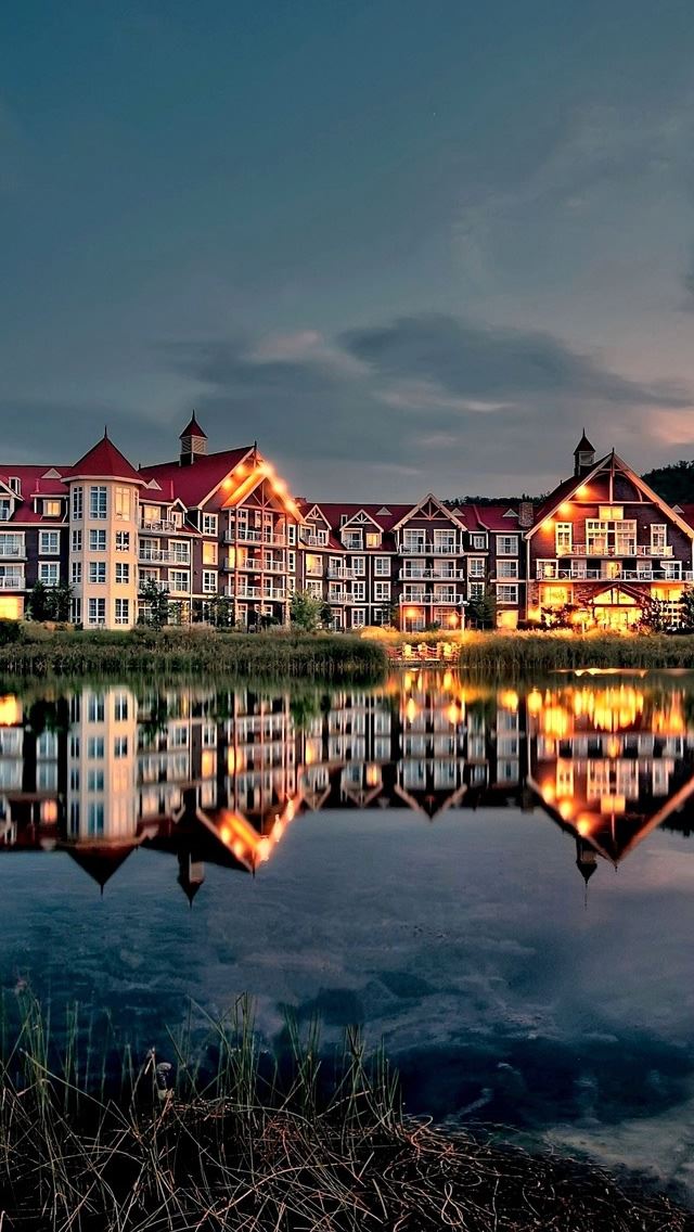 640x1136 Resort Hotel - lake iPhone Wallpaper