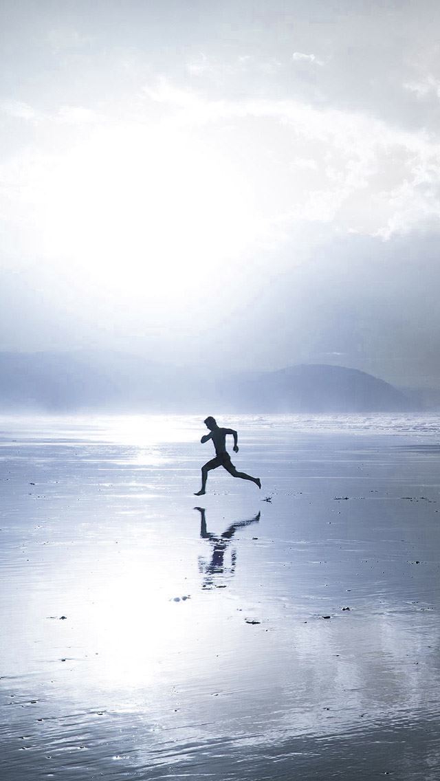 640x1136 running at beach dawn - running iPhone Wallpaper