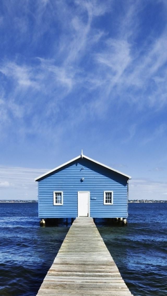 640x1136 Australia blue clouds horizon house -  iPhone Wallpaper
