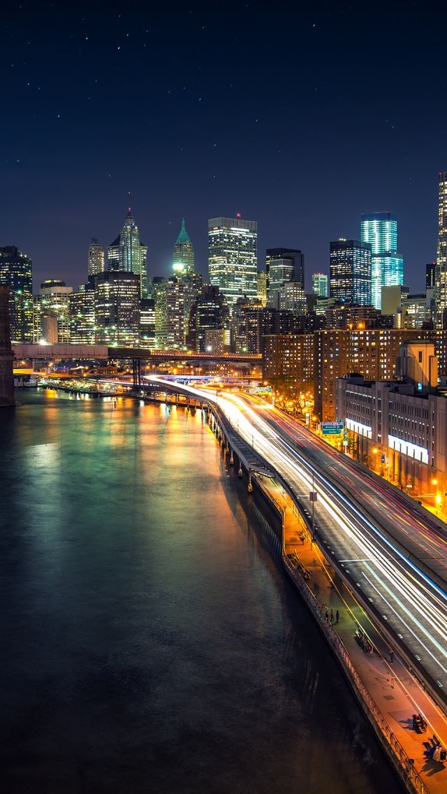 640x1136 Manhattan Nights - tower iPhone Wallpaper