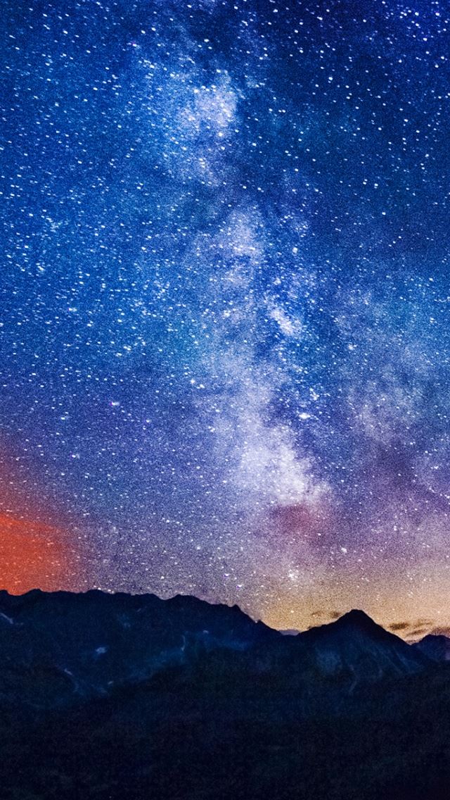 640x1136 Milky Way Mountains - milky iPhone Wallpaper