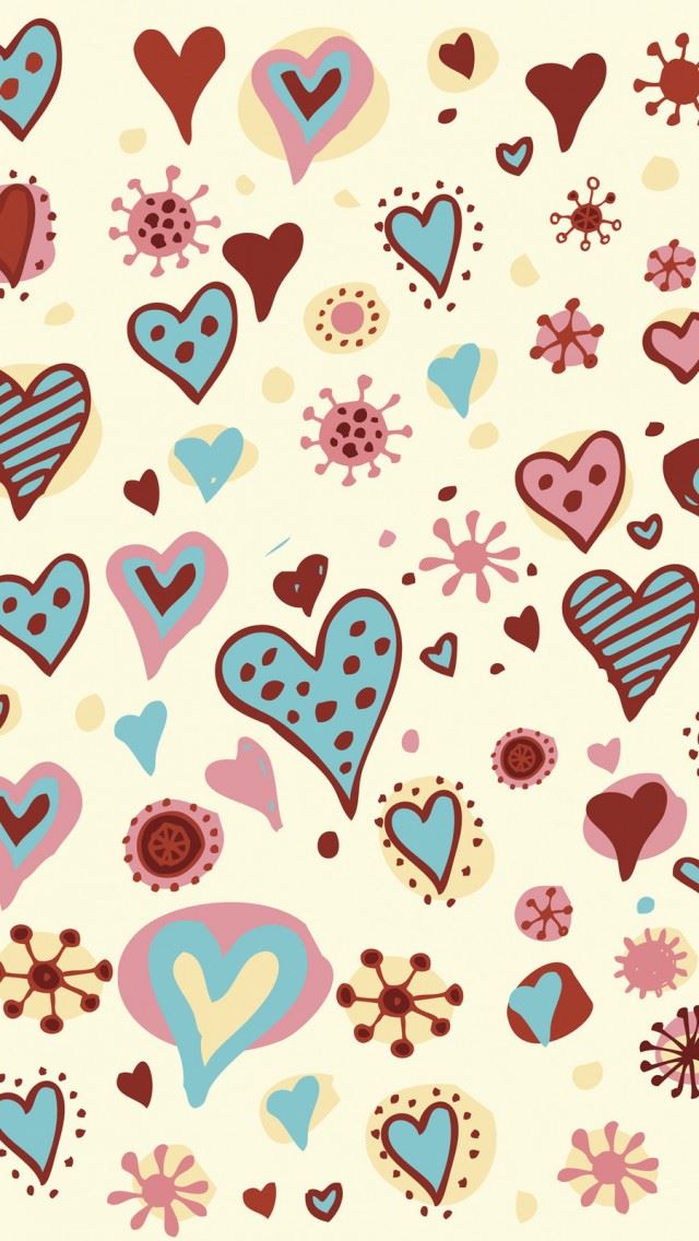 640x1136 Valentines Day Hearts Textures -  iPhone Wallpaper