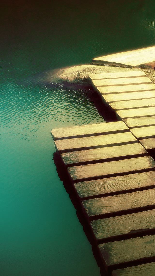 640x1136 Water dock - wood iPhone Wallpaper