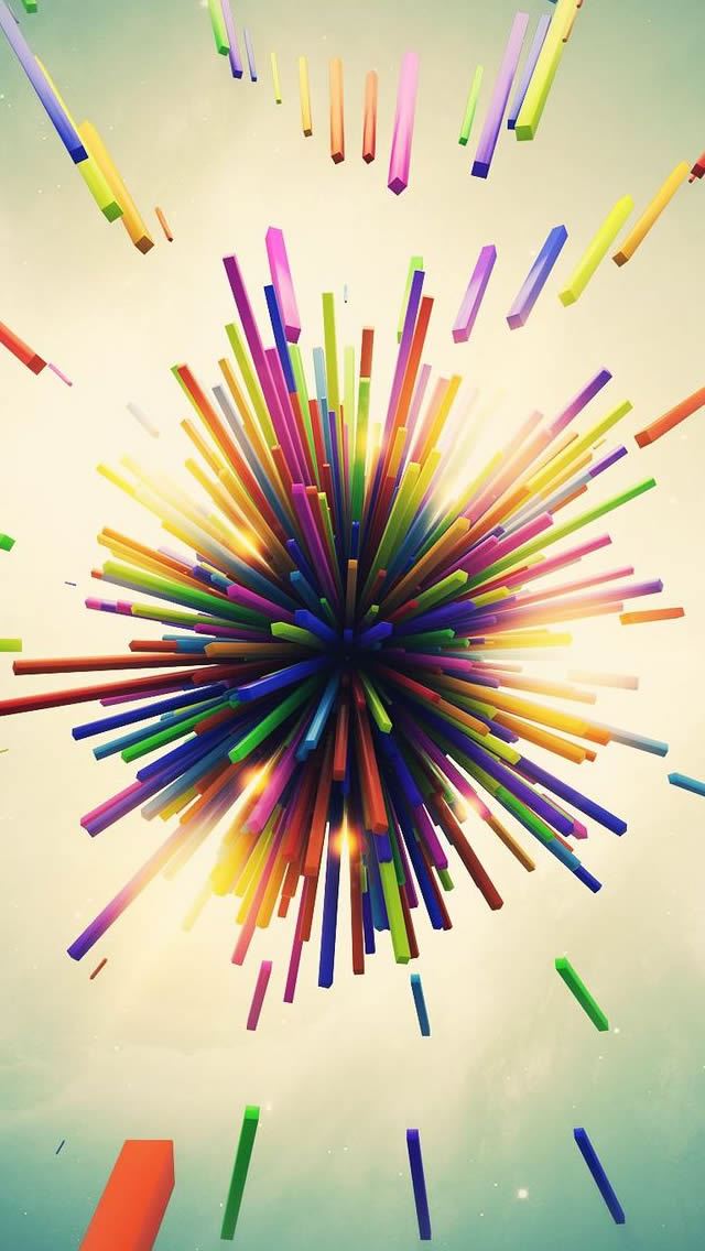 640x1136 Color Explosion 3D - color iPhone Wallpaper