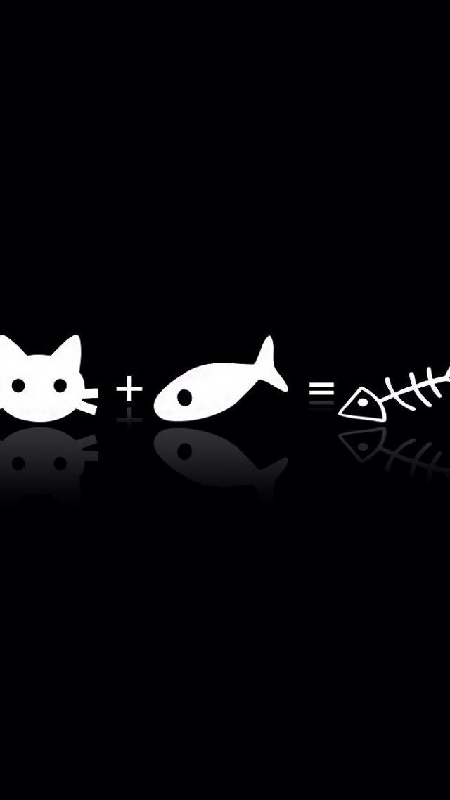 640x1136 Cats and fish bones - fish iPhone Wallpaper