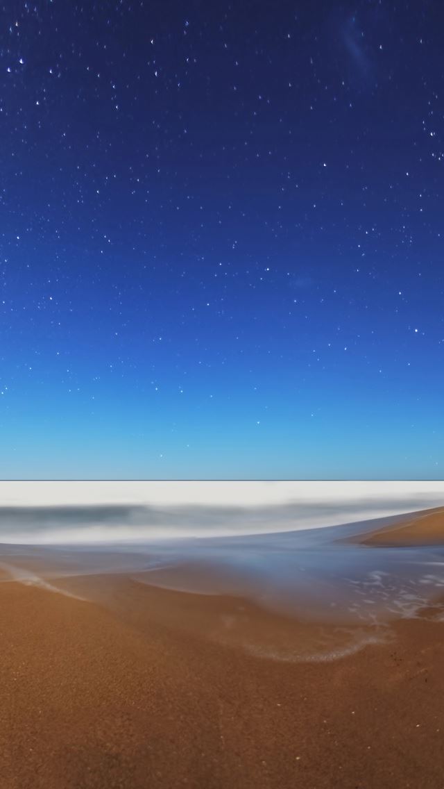 640x1136 Starry sky beach - sea iPhone Wallpaper