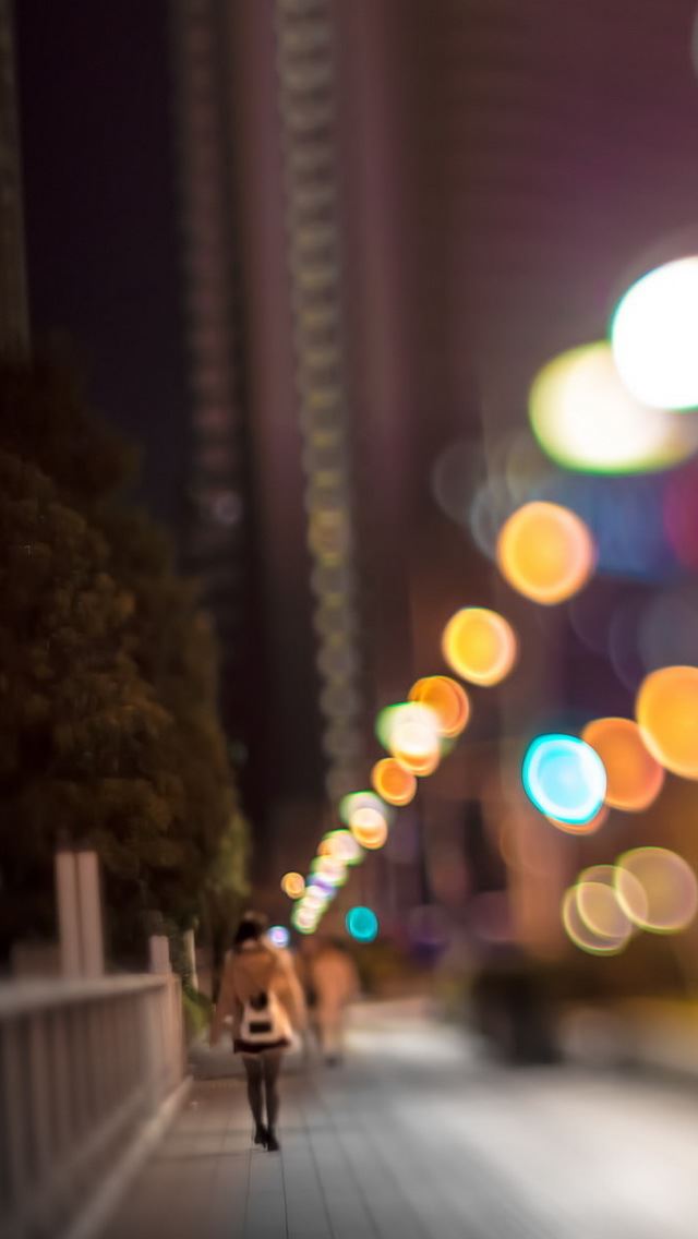 640x1136 City Lights - circle iPhone Wallpaper