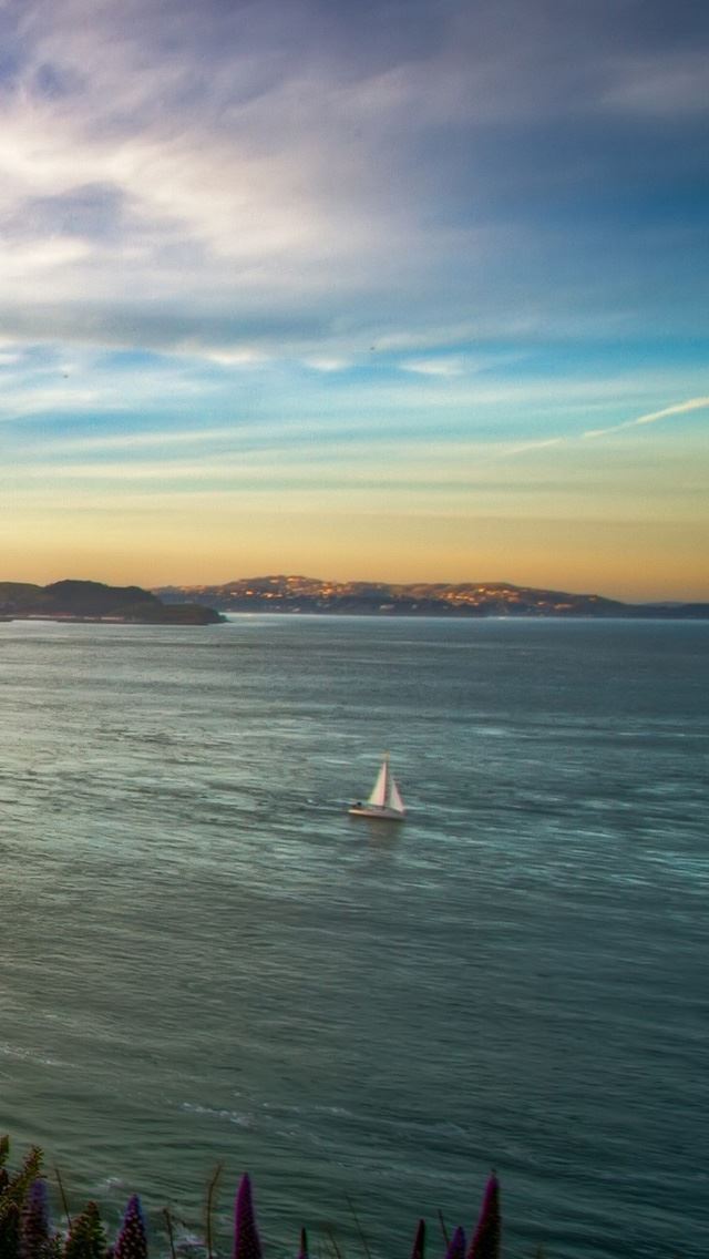 640x1136 Sunset - cyan iPhone Wallpaper