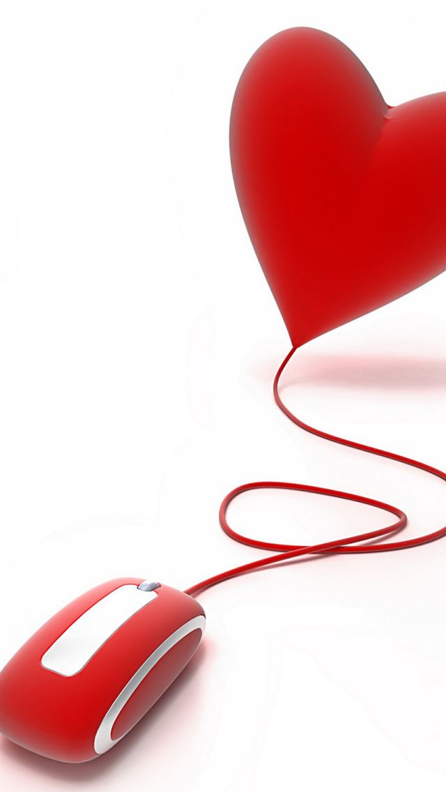 640x1136 Heart Connected Mouse - heart iPhone Wallpaper