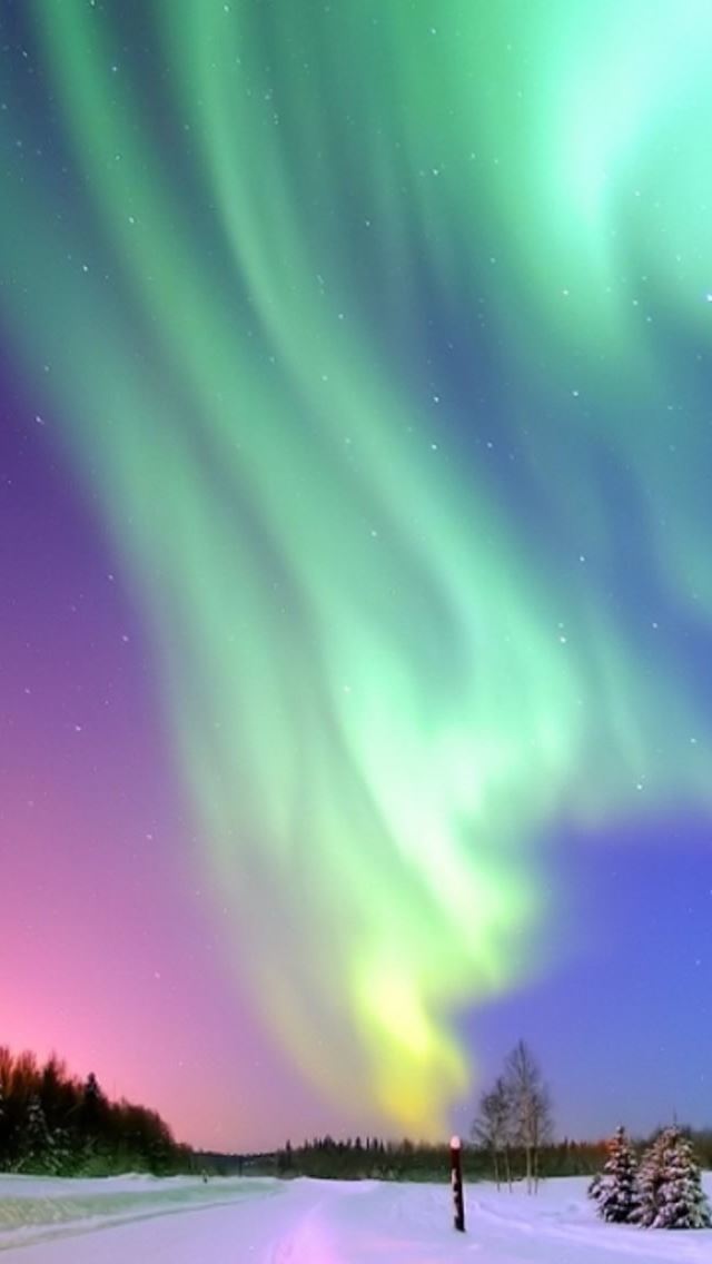 640x1136 aurora borealis  - pink iPhone Wallpaper