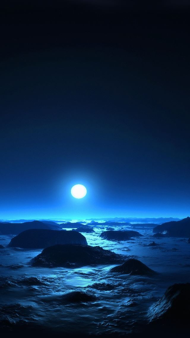 640x1136 Moon at midnight -  iPhone Wallpaper