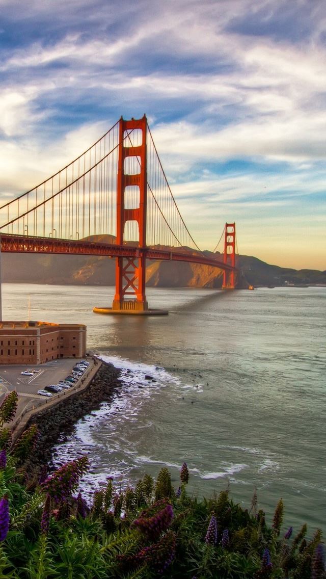 640x1136 Golden gate bridge sunset -  iPhone Wallpaper