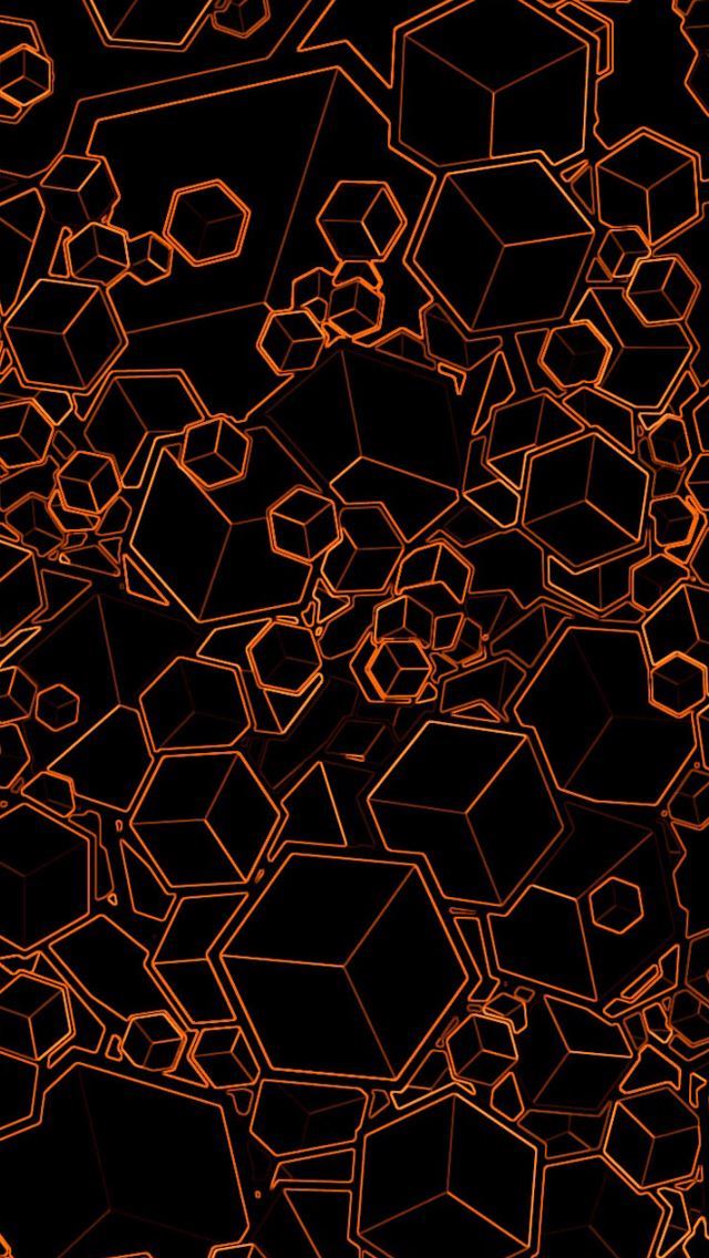 1284x2778 Orange Cubes - simple iPhone Wallpaper