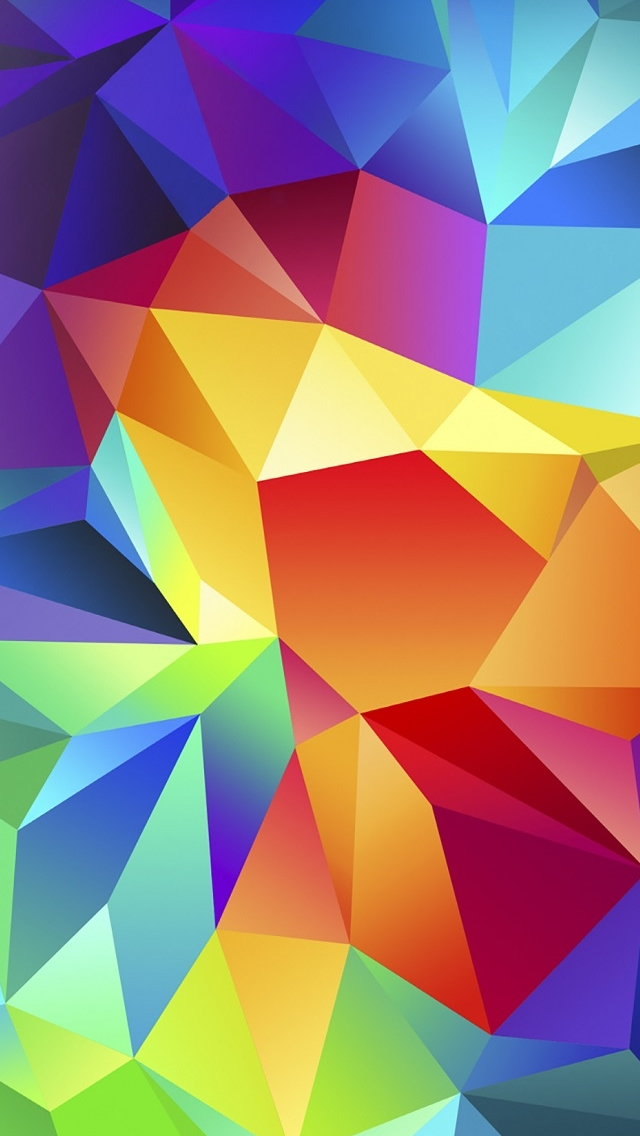 Radiation Multicolor Polygon iPhone wallpaper 