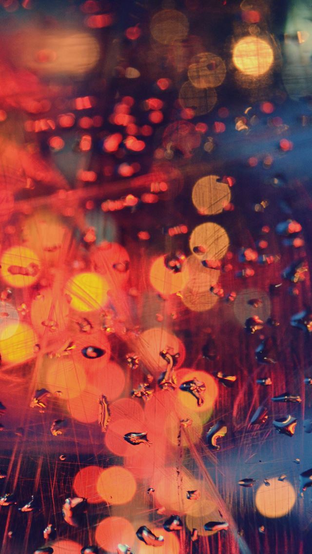 640x1136 Raindrops scratch glass - bokeh iPhone Wallpaper