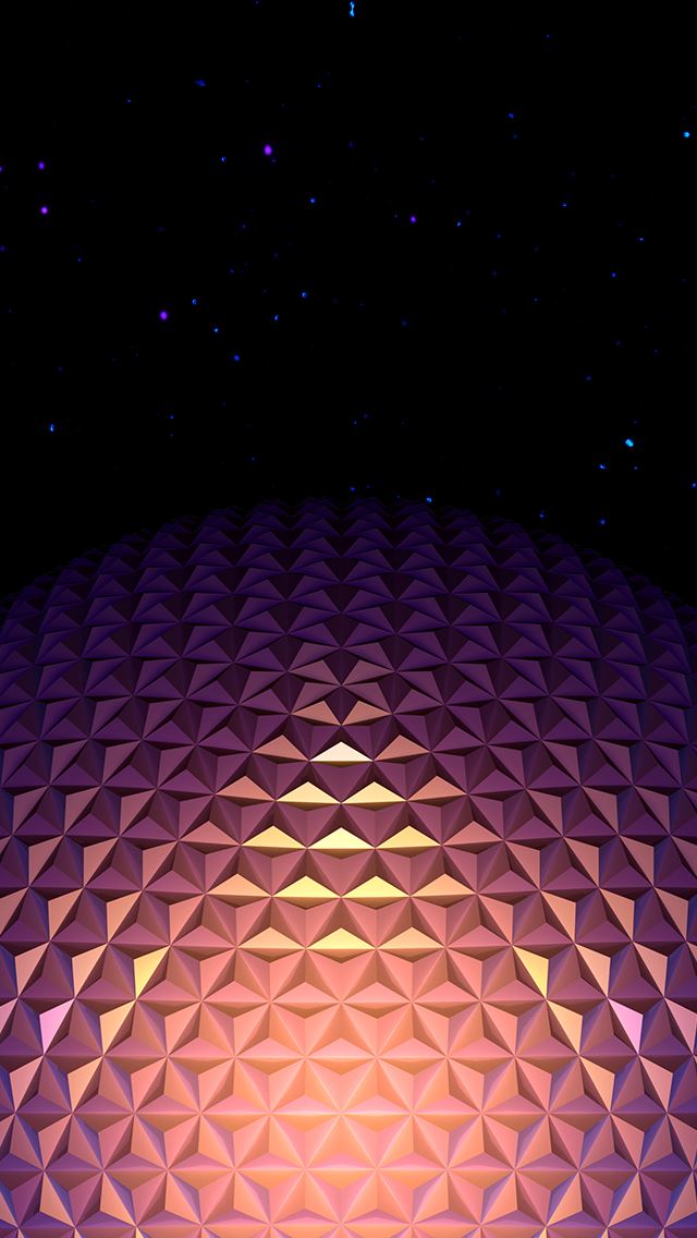 640x1136 Shiny Polygon Ball In Starry Sky - pink iPhone Wallpaper